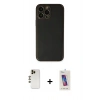 MARSİLYAN™- iPhone 13 Pro Max Kılıf Yadigar Klasik - Siyah Joko 5D Cam + Shine Kamera Lens - GD