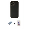 MARSİLYAN™- iPhone 13 Pro Max Kılıf Yadigar Klasik - Siyah Joko 5D Cam + Shine Kamera Lens Koruma Cam - PE