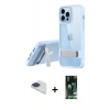 MARSİLYAN™- iPhone 13 Pro Max Kılıf Yadigar Yansıma - Şeffaf 360 Full Body Arka Koruyucu + Lacivert Pers Alüminyum Kamera Lens
