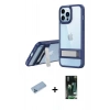 MARSİLYAN™- iPhone 13 Pro Max Kılıf Yadigar Yansıma - Şeffaf 360 Full Body Arka Koruyucu + Mavi Shine Kamera Lens Koruma Cam