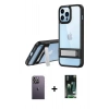 MARSİLYAN™- iPhone 13 Pro Max Kılıf Yadigar Yansıma - Şeffaf 360 Full Body Arka Koruyucu + Neon Fosforlu Kamera Lens - BZ