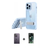 MARSİLYAN™- iPhone 13 Pro Max Kılıf Yadigar Yansıma - Şeffaf 360 Full Body Arka Koruyucu + Neon Fosforlu Kamera Lens - BZ