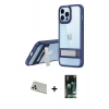 MARSİLYAN™- iPhone 13 Pro Max Kılıf Yadigar Yansıma - Şeffaf 360 Full Body Arka Koruyucu + Rainbow Kamera Lens Koruma Cam - BZ