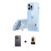 MARSİLYAN™- iPhone 13 Pro Max Kılıf Yadigar Yansıma - Şeffaf Maxco Cam Ekran Koruyucu + Neon Fosforlu Kamera Lens - YL