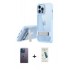 MARSİLYAN™- iPhone 13 Pro Max Kılıf Yadigar Yansıma - Şeffaf Pasifik Cam Ekran Koruyucu + Neon Fosforlu Kamera Lens - MI