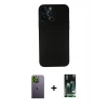 MARSİLYAN™- iPhone 13 Pro Max Kılıf Yadigar Yansıma Serisi - Şeffaf 360 Full Body Arka Koruyucu + Yeşil Neon Fosforlu Kamera Lens