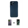 MARSİLYAN™- iPhone 13 Pro Max Kılıf Yadigar Yansıma Serisi - Şeffaf 360 Full Body Arka Koruyucu + Yeşil Neon Fosforlu Kamera Lens