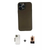 MARSİLYAN™- iPhone 13 Pro Max Kılıf Yadigar Yansıma Serisi - Şeffaf Maxco Cam Ekran Koruyucu + Shine Kamera Lens - GD