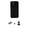 MARSİLYAN™- iPhone 13 Pro Max Kılıf Yadigar Yansıma Serisi - Şeffaf Maxco Cam Ekran Koruyucu + Mavi Renkli Kamera Lens Koruma Cam