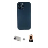 MARSİLYAN™- iPhone 13 Pro Max Kılıf Yadigar Yansıma Serisi - Şeffaf Maxco Cam Ekran Koruyucu + Mor Rainbow Kamera Lens Koruma Cam