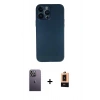 MARSİLYAN™- iPhone 13 Pro Max Kılıf Yadigar Yansıma Serisi - Şeffaf Maxco Cam Ekran Koruyucu + Neon Fosforlu Kamera Lens - BZ