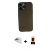 MARSİLYAN™- iPhone 13 Pro Max Kılıf Yadigar Yansıma Serisi - Şeffaf Maxco Cam Ekran Koruyucu + Pers Alüminyum Kamera Lens - GD