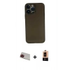 MARSİLYAN™- iPhone 13 Pro Max Kılıf Yadigar Yansıma Serisi - Şeffaf Maxco Cam Ekran Koruyucu + Rainbow Kamera Lens Koruma Cam - KI