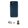 MARSİLYAN™- iPhone 13 Pro Max Kılıf Yadigar Yansıma Serisi - Şeffaf Maxco Cam Ekran Koruyucu + Rose Gold Rainbow Kamera Lens Koruma Cam