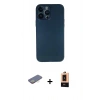 MARSİLYAN™- iPhone 13 Pro Max Kılıf Yadigar Yansıma Serisi - Şeffaf Maxco Cam Ekran Koruyucu + Sarı Renkli Kamera Lens Koruma Cam