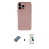 MARSİLYAN™- iPhone 13 Pro Max Kılıf Yadigar Yansıma Serisi - Şeffaf Pasifik Cam Ekran Koruyucu + Açık Yeşil Metal Kamera Lens Koruma Cam