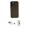 MARSİLYAN™- iPhone 13 Pro Max Kılıf Yadigar Yansıma Serisi - Şeffaf Pasifik Cam Ekran Koruyucu + Pers Alüminyum Kamera Lens - GI