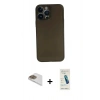 MARSİLYAN™- iPhone 13 Pro Max Kılıf Yadigar Yansıma Serisi - Şeffaf Pasifik Cam Ekran Koruyucu + Pers Alüminyum Kamera Lens - GD