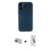 MARSİLYAN™- iPhone 13 Pro Max Kılıf Yadigar Yansıma Serisi - Şeffaf Pasifik Cam Ekran Koruyucu + Rainbow Kamera Lens Koruma Cam - MR