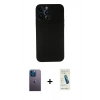 MARSİLYAN™- iPhone 13 Pro Max Kılıf Yadigar Yansıma Serisi - Şeffaf Pasifik Cam Ekran Koruyucu + Neon Fosforlu Kamera Lens - MI