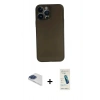 MARSİLYAN™- iPhone 13 Pro Max Kılıf Yadigar Yansıma Serisi - Şeffaf Pasifik Cam Ekran Koruyucu + Pers Alüminyum Kamera Lens - LT