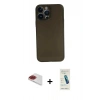 MARSİLYAN™- iPhone 13 Pro Max Kılıf Yadigar Yansıma Serisi - Şeffaf Pasifik Cam Ekran Koruyucu + Pers Alüminyum Kamera Lens - KI