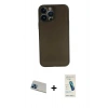 MARSİLYAN™- iPhone 13 Pro Max Kılıf Yadigar Yansıma Serisi - Şeffaf Pasifik Cam Ekran Koruyucu + Rainbow Kamera Lens Koruma Cam - MI