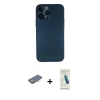 MARSİLYAN™- iPhone 13 Pro Max Kılıf Yadigar Yansıma Serisi - Şeffaf Pasifik Cam Ekran Koruyucu + Renkli Kamera Lens Koruma Cam - TU