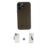 MARSİLYAN™- iPhone 13 Pro Max Kılıf Yadigar Yansıma Serisi - Şeffaf Pasifik Cam Ekran Koruyucu + Shine Kamera Lens - GD