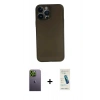 MARSİLYAN™- iPhone 13 Pro Max Kılıf Yadigar Yansıma Serisi - Şeffaf Pasifik Cam Ekran Koruyucu + Neon Fosforlu Kamera Lens - YL