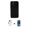 MARSİLYAN™- iPhone 13 Pro Max Kılıf Yadigar Yansıma Serisi - Siyah 18D Cam Ekran Koruyucu + Shine Kamera Lens - GD