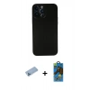 MARSİLYAN™- iPhone 13 Pro Max Kılıf Yadigar Yansıma Serisi - Siyah 18D Cam Ekran Koruyucu + Shine Kamera Lens Koruma Cam - MI