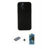MARSİLYAN™- iPhone 13 Pro Max Kılıf Yadigar Yansıma Serisi - Siyah 18D Cam Ekran Koruyucu + Renkli Kamera Lens Koruma Cam - MI