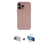 MARSİLYAN™- iPhone 13 Pro Max Kılıf Yadigar Yansıma Serisi - Siyah 3D Antistatik Cam Ekran Koruyucu + Rainbow Kamera Lens Koruma Cam - MI