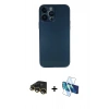 MARSİLYAN™- iPhone 13 Pro Max Kılıf Yadigar Yansıma Serisi - Siyah 3D Antistatik Cam Ekran Koruyucu + Raze Metal Kamera Lens - GD