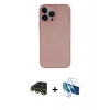 MARSİLYAN™- iPhone 13 Pro Max Kılıf Yadigar Yansıma Serisi - Siyah 3D Antistatik Cam Ekran Koruyucu + Raze Metal Kamera Lens - GD