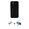 MARSİLYAN™- iPhone 13 Pro Max Kılıf Yadigar Yansıma Serisi - Siyah 3D Antistatik Cam Ekran Koruyucu + Shine Kamera Lens Koruma Cam - MI