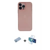 MARSİLYAN™- iPhone 13 Pro Max Kılıf Yadigar Yansıma Serisi - Siyah 3D Antistatik Cam Ekran Koruyucu + Shine Kamera Lens Koruma Cam - MI