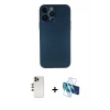 MARSİLYAN™- iPhone 13 Pro Max Kılıf Yadigar Yansıma Serisi - Siyah 3D Antistatik Cam Ekran Koruyucu + Shine Kamera Lens - GD