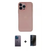 MARSİLYAN™- iPhone 13 Pro Max Kılıf Yadigar Yansıma Serisi - Siyah 3D Antistatik Hayalet Cam Ekran Koruyucu + Neon Fosforlu Kamera Lens - MI