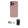 MARSİLYAN™- iPhone 13 Pro Max Kılıf Yadigar Yansıma Serisi - Siyah 3D Antistatik Hayalet Cam Ekran Koruyucu + Rainbow Kamera Lens Koruma Cam - MI
