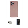 MARSİLYAN™- iPhone 13 Pro Max Kılıf Yadigar Yansıma Serisi - Siyah 3D Antistatik Hayalet Cam Ekran Koruyucu + Rainbow Kamera Lens Koruma Cam - REGD