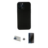 MARSİLYAN™- iPhone 13 Pro Max Kılıf Yadigar Yansıma Serisi - Siyah 3D Antistatik Hayalet Cam Ekran Koruyucu + Rainbow Kamera Lens Koruma Cam - MI