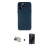 MARSİLYAN™- iPhone 13 Pro Max Kılıf Yadigar Yansıma Serisi - Siyah 3D Antistatik Hayalet Cam Ekran Koruyucu + Rainbow Kamera Lens Koruma Cam - MI