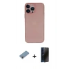 MARSİLYAN™- iPhone 13 Pro Max Kılıf Yadigar Yansıma Serisi - Siyah 3D Antistatik Hayalet Cam Ekran Koruyucu + Shine Kamera Lens Koruma Cam - GI