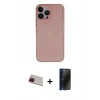 MARSİLYAN™- iPhone 13 Pro Max Kılıf Yadigar Yansıma Serisi - Siyah 3D Antistatik Hayalet Cam Ekran Koruyucu + Rainbow Kamera Lens Koruma Cam - KI