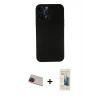 MARSİLYAN™- iPhone 13 Pro Max Kılıf Yadigar Yansıma Serisi - Siyah 6D Mat Seramik Hayalet Nano Ekran Koruyucu + Rainbow Kamera Lens Koruma Cam - KI