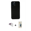 MARSİLYAN™- iPhone 13 Pro Max Kılıf Yadigar Yansıma Serisi - Siyah 6D Mat Seramik Hayalet Nano Ekran Koruyucu + Pers Alüminyum Kamera Lens - GI