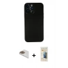 MARSİLYAN™- iPhone 13 Pro Max Kılıf Yadigar Yansıma Serisi - Siyah 6D Mat Seramik Hayalet Nano Ekran Koruyucu + Gold Pers Alüminyum Kamera Lens