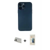MARSİLYAN™- iPhone 13 Pro Max Kılıf Yadigar Yansıma Serisi - Siyah 6D Mat Seramik Hayalet Nano Ekran Koruyucu + Rainbow Kamera Lens Koruma Cam - BZ